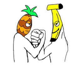Lazy face's fruits sticker #4293501