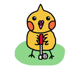 mikan is cockatiel (golf version) sticker #4293745