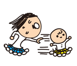 Ikuko during child-rearing sticker #4294780