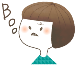 Cute bob girl sticker #4297267