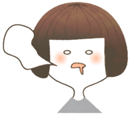 Cute bob girl sticker #4297273