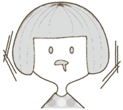 Cute bob girl sticker #4297274