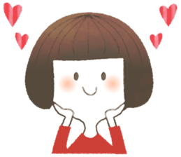 Cute bob girl sticker #4297275