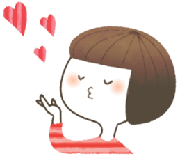 Cute bob girl sticker #4297278