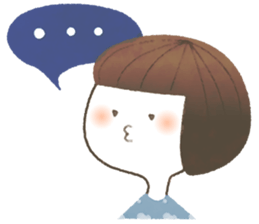 Cute bob girl sticker #4297281