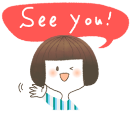 Cute bob girl sticker #4297282