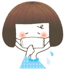 Cute bob girl sticker #4297283