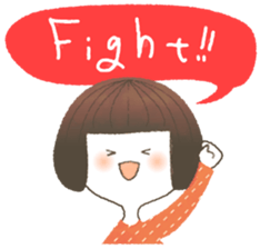 Cute bob girl sticker #4297285