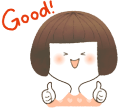 Cute bob girl sticker #4297288