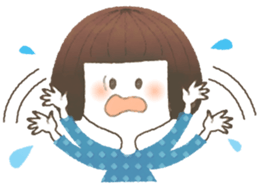 Cute bob girl sticker #4297289