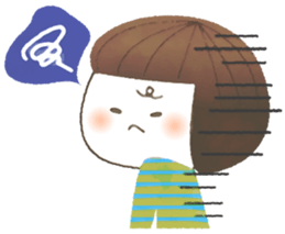 Cute bob girl sticker #4297290