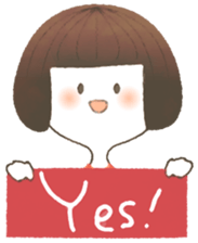 Cute bob girl sticker #4297291
