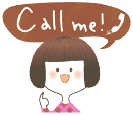 Cute bob girl sticker #4297293