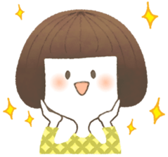 Cute bob girl sticker #4297294