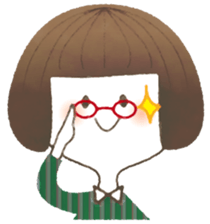 Cute bob girl sticker #4297297