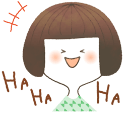 Cute bob girl sticker #4297299