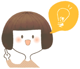 Cute bob girl sticker #4297300