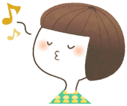 Cute bob girl sticker #4297301