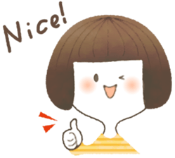 Cute bob girl sticker #4297303