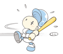 Super baseball hero -'Mr. Round Head'- sticker #4298998