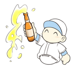 Super baseball hero -'Mr. Round Head'- sticker #4299021