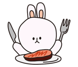 cute chubby rabbit's daily life sticker #4302633