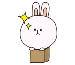 cute chubby rabbit's daily life sticker #4302637