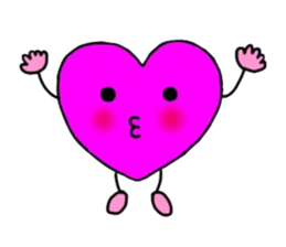 Magenta heart sticker #4305866