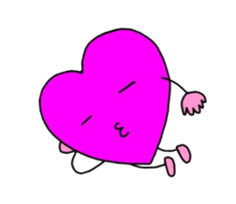 Magenta heart sticker #4305870