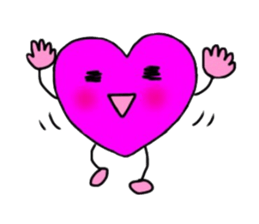 Magenta heart sticker #4305871