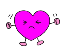 Magenta heart sticker #4305872