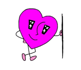 Magenta heart sticker #4305878