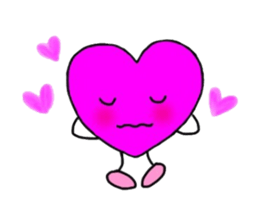 Magenta heart sticker #4305879