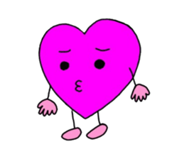 Magenta heart sticker #4305880