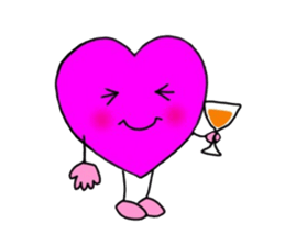 Magenta heart sticker #4305881