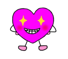 Magenta heart sticker #4305882