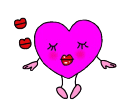 Magenta heart sticker #4305884