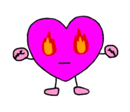 Magenta heart sticker #4305885