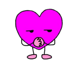 Magenta heart sticker #4305888