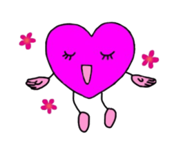 Magenta heart sticker #4305889