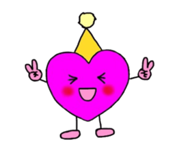 Magenta heart sticker #4305892