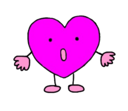 Magenta heart sticker #4305893