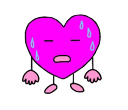Magenta heart sticker #4305898