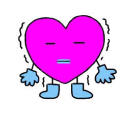 Magenta heart sticker #4305899