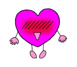 Magenta heart sticker #4305901