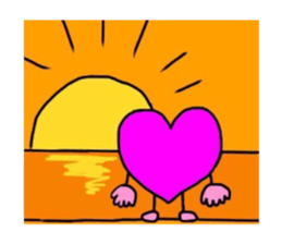 Magenta heart sticker #4305903