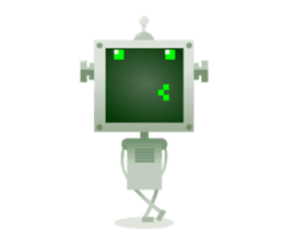 Fun Robot Green sticker #4306468