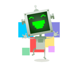 Fun Robot Green sticker #4306475