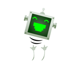 Fun Robot Green sticker #4306492
