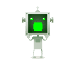 Fun Robot Green sticker #4306496